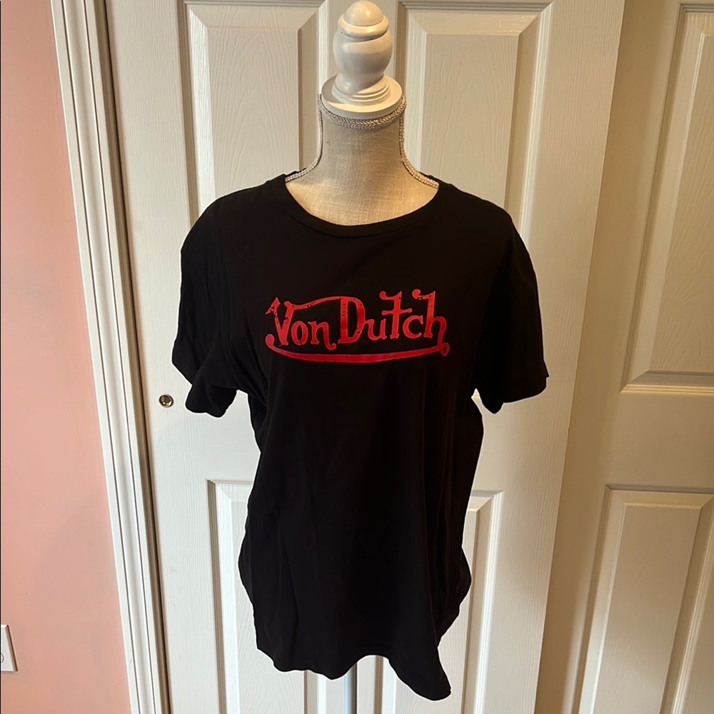 Von Dutch Black T-Shirt with Red Logo